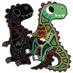 Janod Kit Créatif - Scratch Art Dinosaures Silhouettés* Cartes À Gratter|Collection