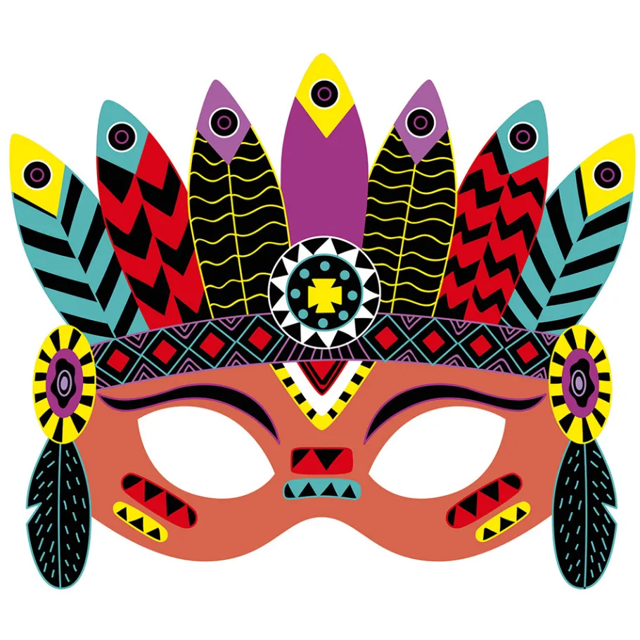 Janod Kit Créatif - Scratch Art Masques De Fête* Cartes À Gratter|Collection "Les Ateliers Du Calme"