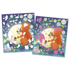 Janod Kit Créatif - Stickers et Sable Phospho Magic Fairies* Sable, Paillettes, Dorure & Strass|Collection "Les Ateliers Du Calme"