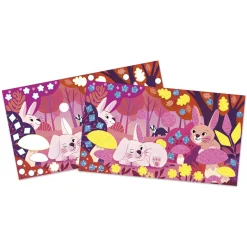 Janod Kit Créatif - Stickers Mousse Sables Fluo Amis de la Forêt* Sable, Paillettes, Dorure & Strass|Collection "Les Ateliers Du Calme"