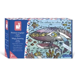 Janod Kit Créatif - Tableaux de Peinture Magique Océan* Peinture Par Numéro & Coloriage