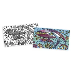 Janod Kit Créatif - Tableaux de Peinture Magique Océan* Peinture Par Numéro & Coloriage