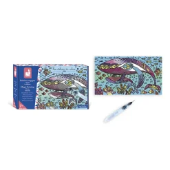 Janod Kit Créatif - Tableaux de Peinture Magique Océan* Peinture Par Numéro & Coloriage