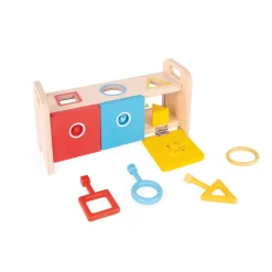 Janod La Boite à Clefs - Essentiel (bois)* Jeux Éducatifs Maternelle|Formes & Couleurs