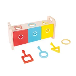 Janod La Boite à Clefs - Essentiel (bois)* Jeux Éducatifs Maternelle|Formes & Couleurs