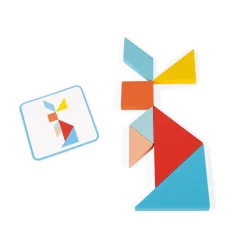 Janod Le Tangram - Essentiel (bois)* Jeux Éducatifs Maternelle|Formes & Couleurs