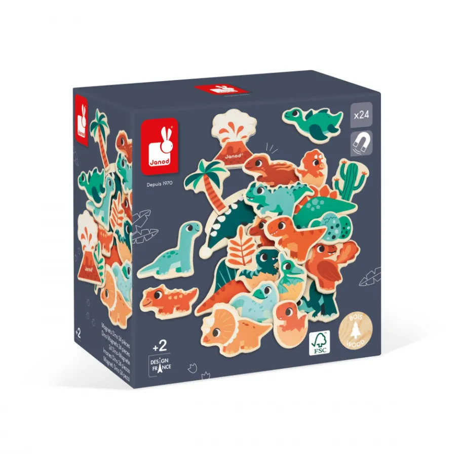 Janod Magnets Dino 24 pièces* Tableaux, Ardoises & Magnets|Jouets Magnétiques