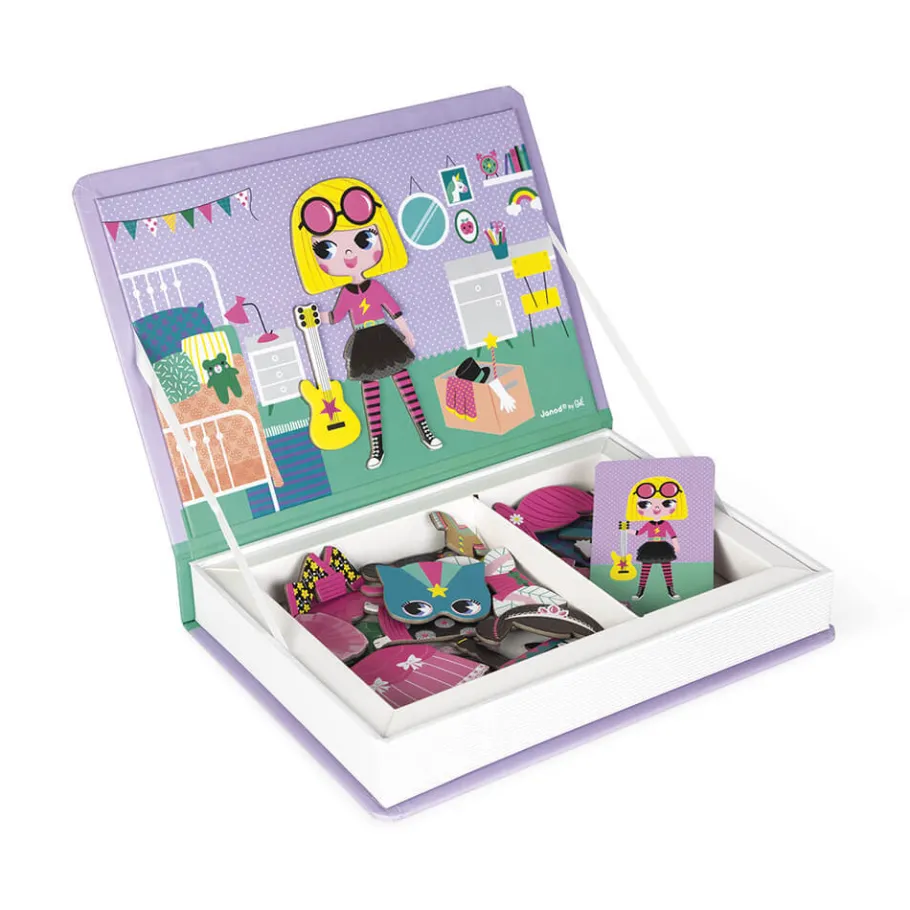 Janod Magnéti'book déguisements fille, 46 magnets* Jeux Éducatifs Magnétiques