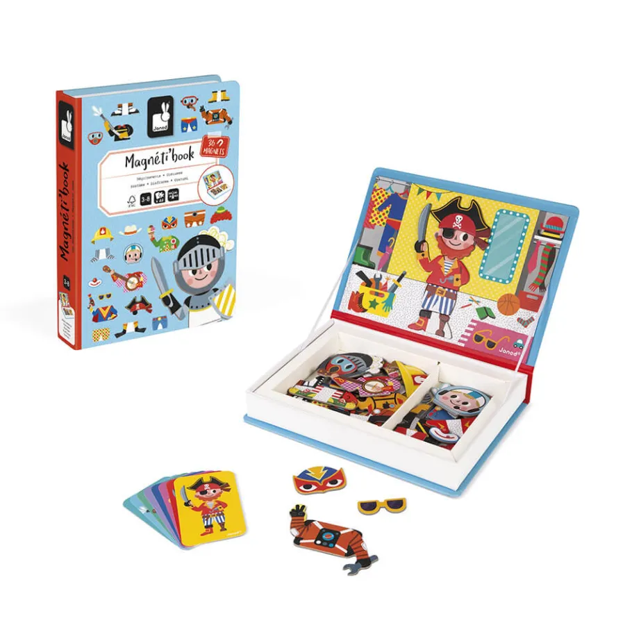 Janod Magnéti'book déguisements garçon, 36 magnets* Jeux Éducatifs Magnétiques