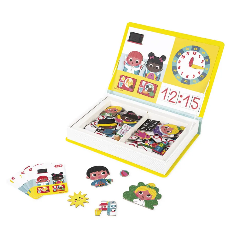 Janod Magnéti'book j'apprends l'heure, 75 magnets* Jeux Éducatifs Primaire|Jeux Éducatifs Chiffres & Lettres