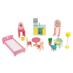 Janod Maison de poupées Happy Day (bois)* Maison De Poupées|Accessoires Poupons, Poupées & Ménage