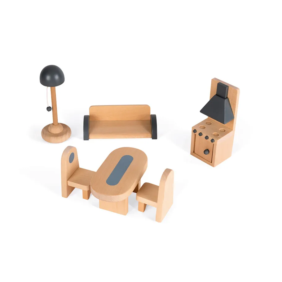 Janod Maison de poupées Mademoiselle (bois)* Maison De Poupées|Accessoires Poupons, Poupées & Ménage
