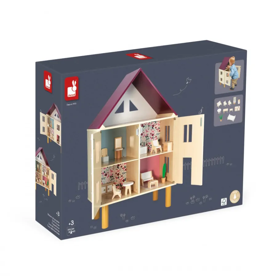 Janod Maison de Poupées Twist* Maison De Poupées|Accessoires Poupons, Poupées & Ménage