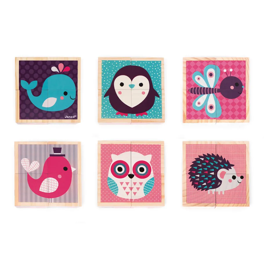 Janod Mes Premiers Cubes - Bébés Animaux (bois)* Cubes & Pyramides