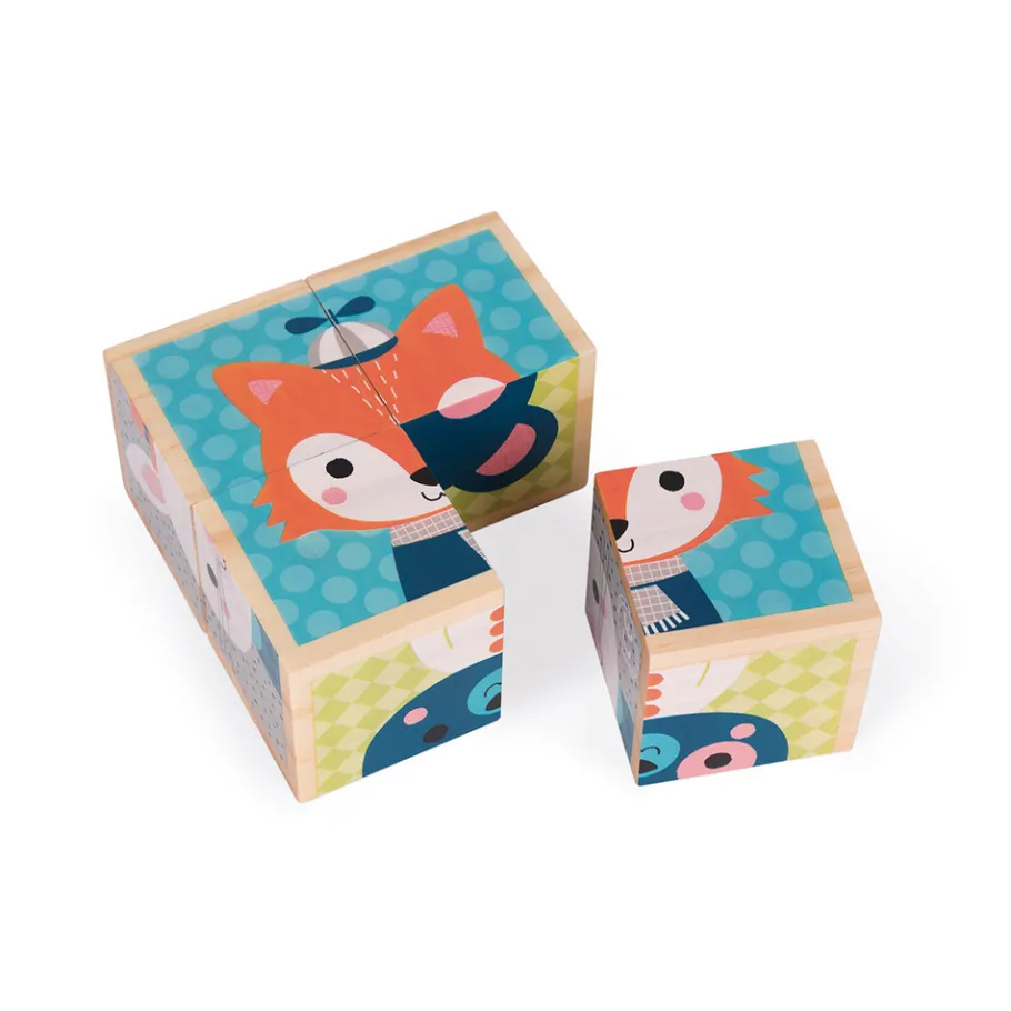 Janod Mes Premiers Cubes - Portraits de la Forêt (bois)* Cubes & Pyramides