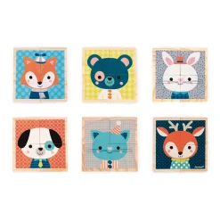 Janod Mes Premiers Cubes - Portraits de la Forêt (bois)* Cubes & Pyramides