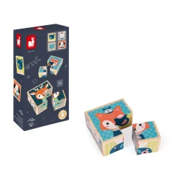 Janod Mes Premiers Cubes - Portraits de la Forêt (bois)* Cubes & Pyramides