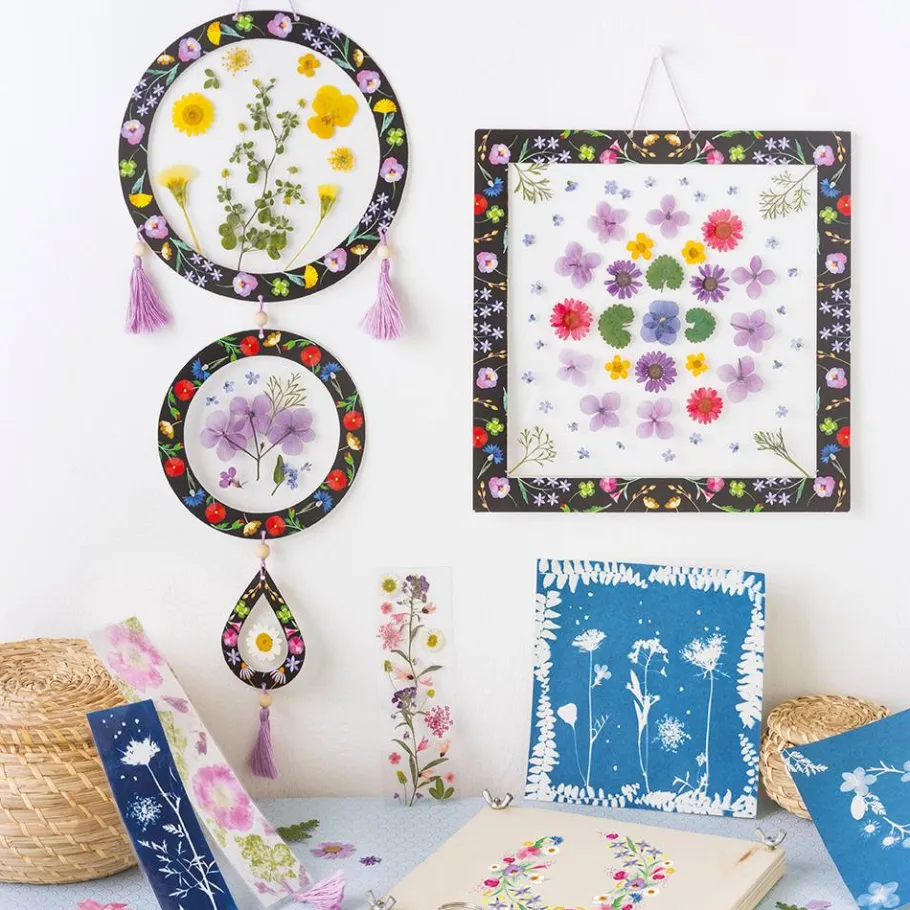Janod Multiactivités 6 Réalisations avec une Presse à Fleurs* Tampons & Papeterie|Collection "Les Ateliers Déco"