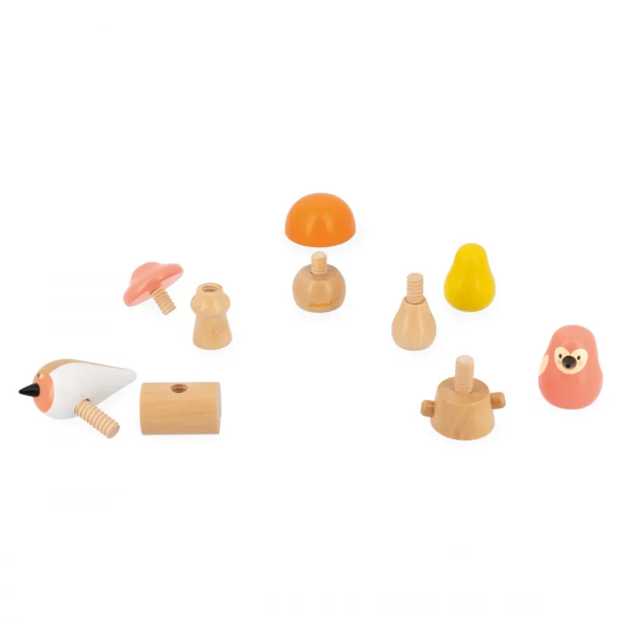 Janod Oiseaux et Champignons à visser - Partenariat WWF®* Manipulation & Encastrement