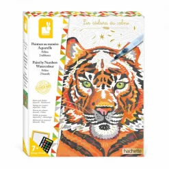 Janod Peinture au Numéro Aquarelle Félins* Peinture Par Numéro & Coloriage|Collection "Les Ateliers Du Calme"