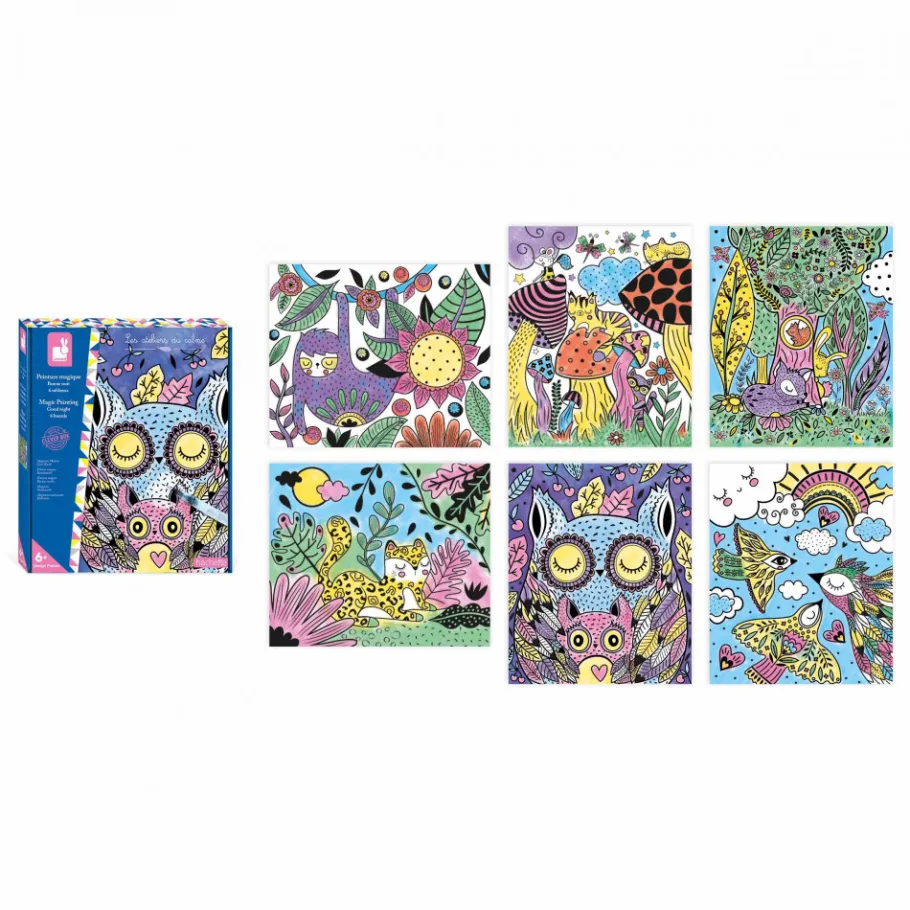 Janod Peinture Magique Bonne nuit* Peinture Par Numéro & Coloriage|Collection "Les Ateliers Déco"