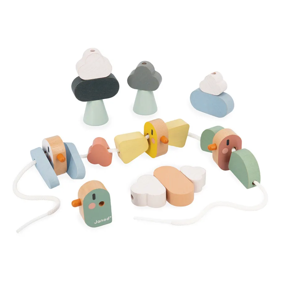 Janod Perles à Enfiler Oiseaux Sweet Cocoon* Manipulation & Encastrement