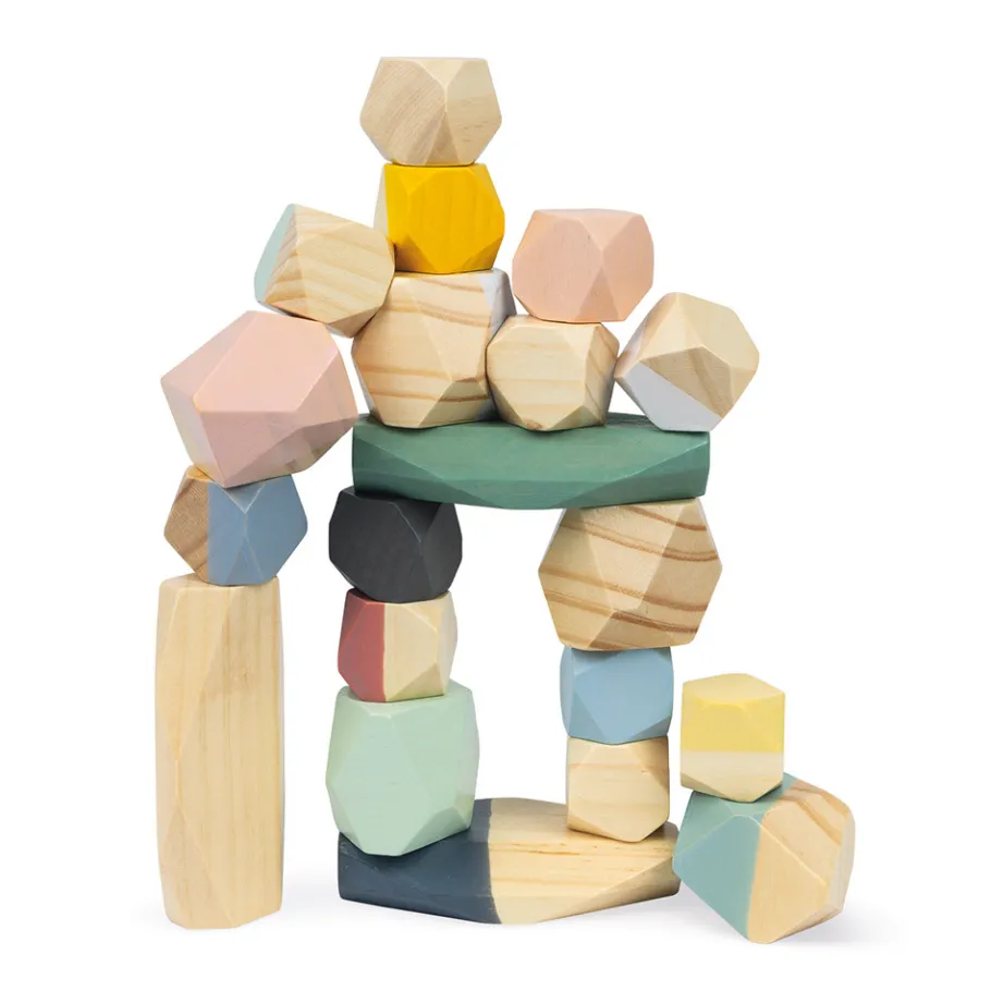 Janod Pierres à Empiler Sweet Cocoon (bois)* Jeux Éducatifs Maternelle|Formes & Couleurs