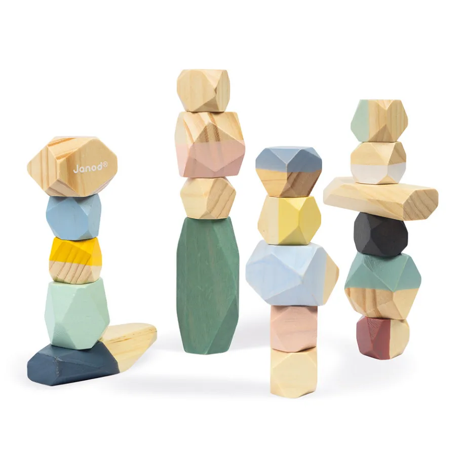 Janod Pierres à Empiler Sweet Cocoon (bois)* Jeux Éducatifs Maternelle|Formes & Couleurs