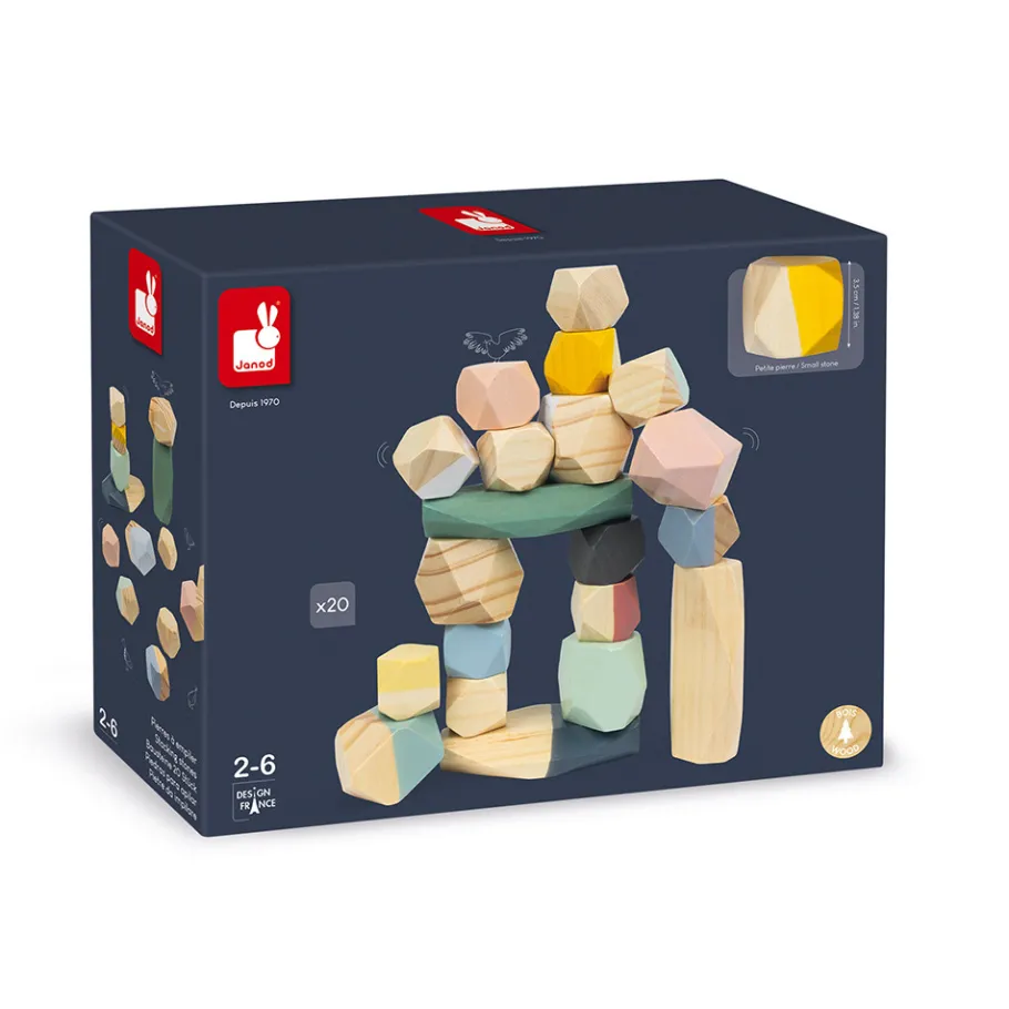 Janod Pierres à Empiler Sweet Cocoon (bois)* Jeux Éducatifs Maternelle|Formes & Couleurs