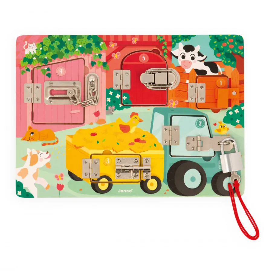 Janod Planche à Cadenas La Ferme* Jeux Éducatifs Maternelle|Jeux Éducatifs Chiffres & Lettres