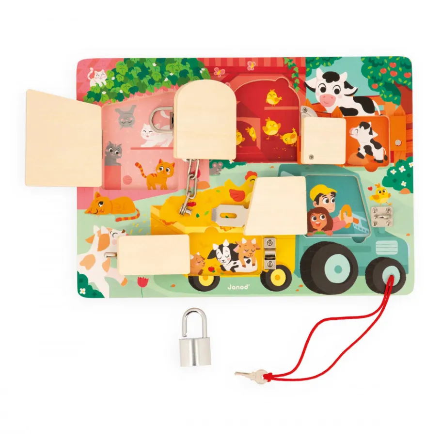Janod Planche à Cadenas La Ferme* Jeux Éducatifs Maternelle|Jeux Éducatifs Chiffres & Lettres