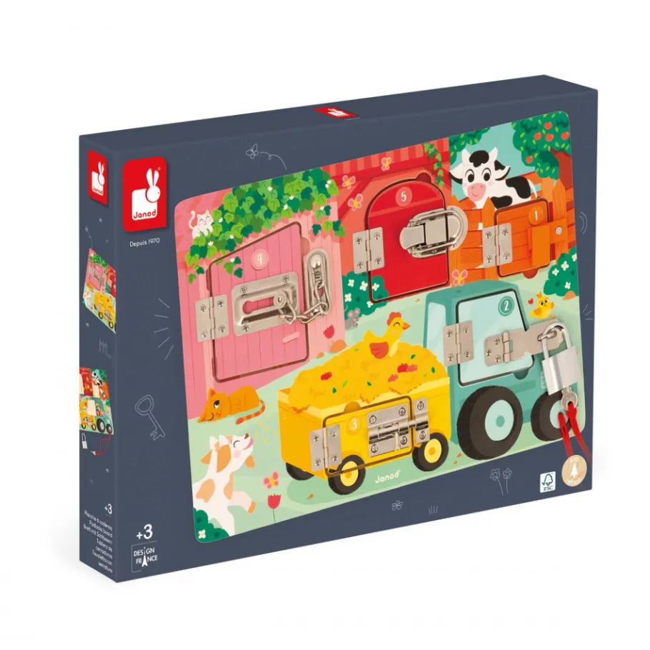 Janod Planche à Cadenas La Ferme* Jeux Éducatifs Maternelle|Jeux Éducatifs Chiffres & Lettres