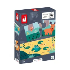 Janod Puzzle Animaux Les Empreintes - Partenariat WWF®* Jeux Éducatifs Maternelle|Jeux Éducatifs Science & Géographie