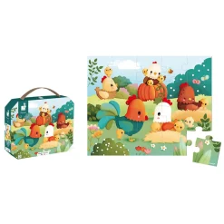Janod Puzzle Bienvenue à la Basse-cour 20 pièces* Tracteurs & Animaux De La Ferme|Puzzles Fabriqués En France