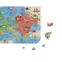Janod Puzzle Carte d'Europe Magnétique Allemand (bois)* Jeux Éducatifs Primaire|Jeux Éducatifs Science & Géographie