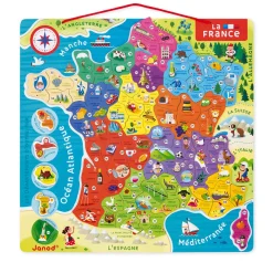 Janod Puzzle Carte France Magnétique 93 pièces* Jeux Éducatifs Primaire|Jeux Éducatifs Magnétiques
