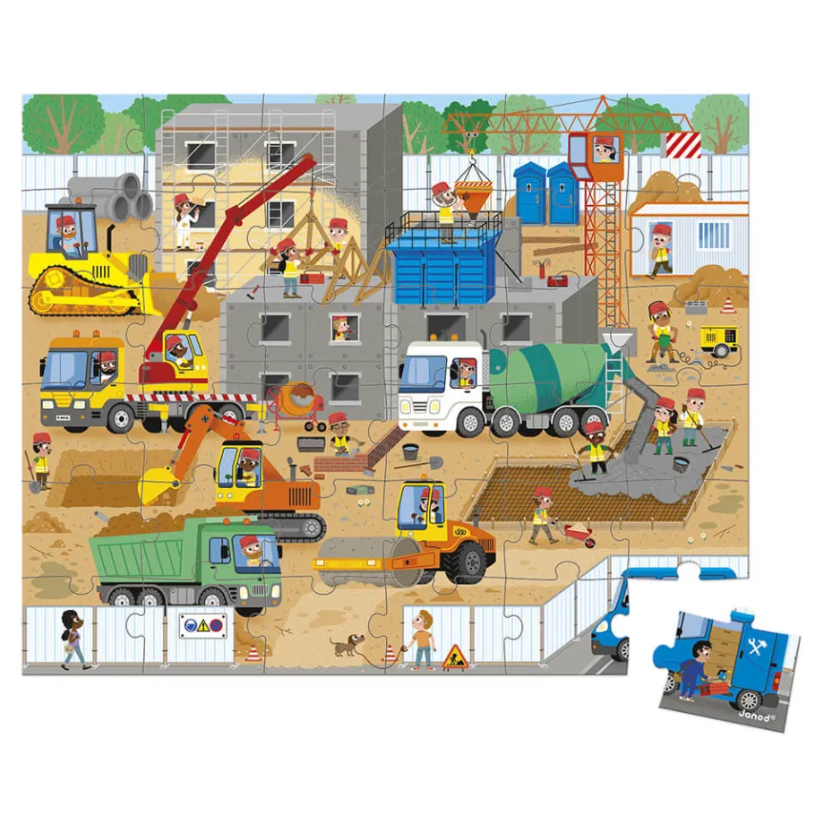Janod Puzzle Chantier 36 pièces* Puzzles Fabriqués En France|Puzzles 20 À 49 Pièces