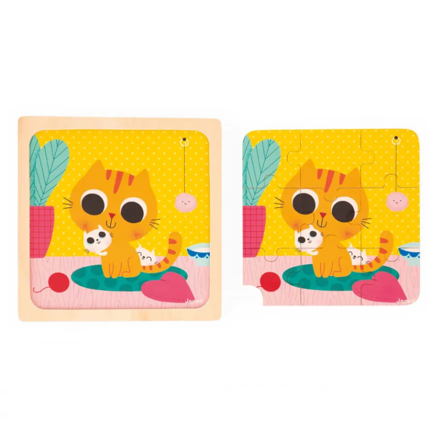 Janod Puzzle Chat Peanut* Puzzles En Bois Premier Âge|Puzzles En Bois Premier Âge
