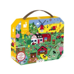 Janod Puzzle d'observation La Ferme 24 pièces* Tracteurs & Animaux De La Ferme|Puzzles Fabriqués En France