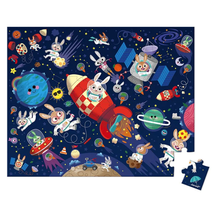 Janod Puzzle Fusée 54 pièces* Puzzles Fabriqués En France|Puzzles 50 À 149 Pièces