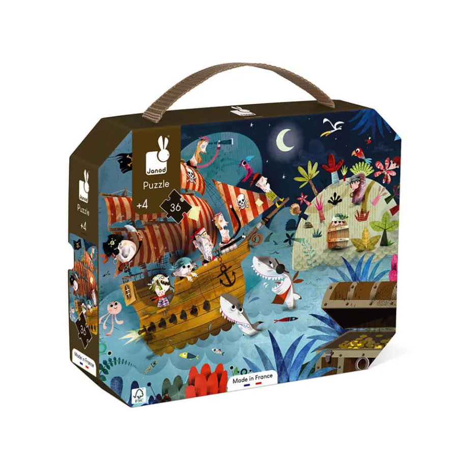 Janod Puzzle La Chasse au Trésor 36 pièces* Puzzles Fabriqués En France|Puzzles 20 À 49 Pièces