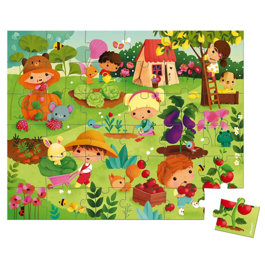 Janod Puzzle Mon Jardin Potager 36 pièces* Puzzles Fabriqués En France|Puzzles 20 À 49 Pièces