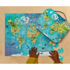 Janod Puzzle Monde 100 pièces* Puzzles Fabriqués En France|Puzzles 50 À 149 Pièces