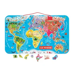 Janod Puzzle Monde Magnétique 92 pièces* Jeux Éducatifs Primaire|Jeux Éducatifs Science & Géographie