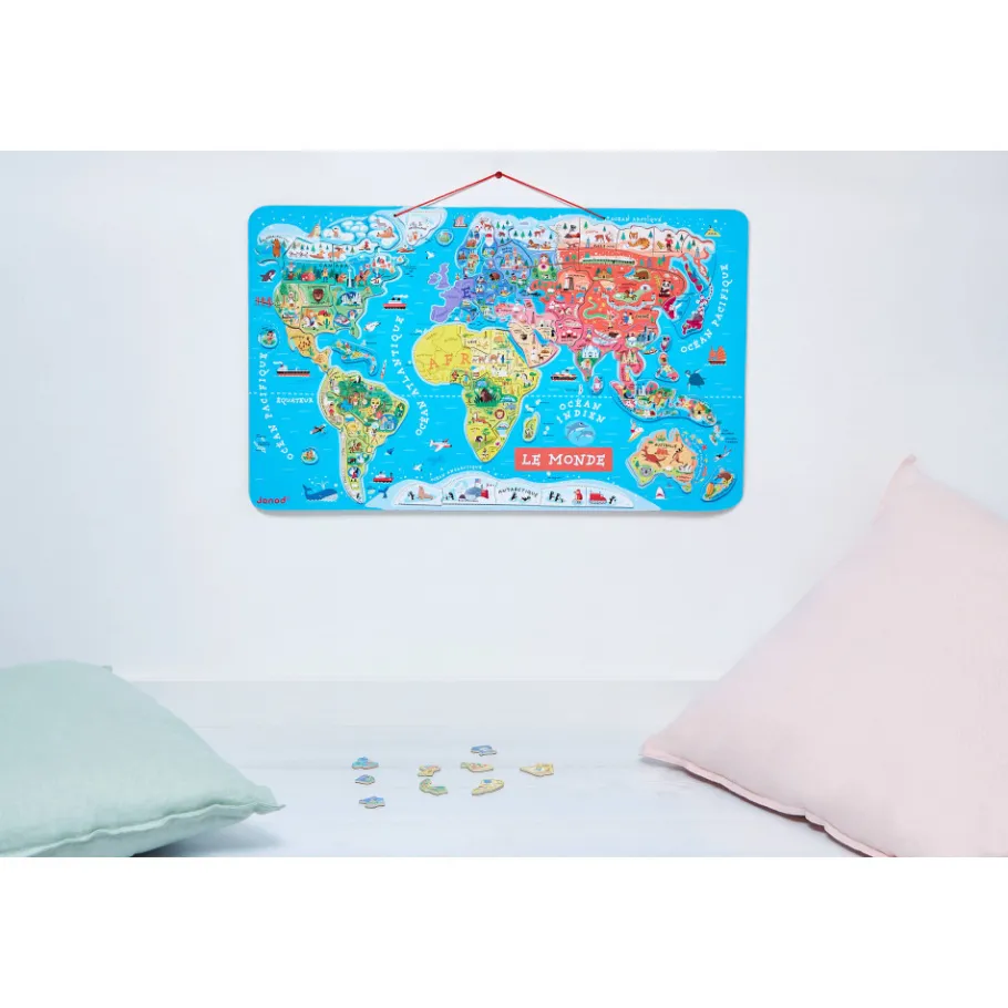 Janod Puzzle Monde Magnétique 92 pièces* Jeux Éducatifs Primaire|Jeux Éducatifs Science & Géographie