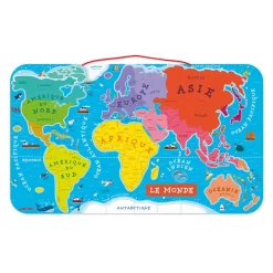 Janod Puzzle Monde Magnétique 92 pièces* Jeux Éducatifs Primaire|Jeux Éducatifs Science & Géographie