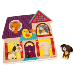 Janod Puzzle musical Mes petits compagnons 5 pièces* Puzzles En Bois Premier Âge|Puzzles En Bois Premier Âge