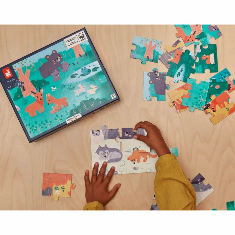 Janod Puzzle Panoramique 4 Saisons 36 pièces - Partenariat WWF®* Puzzles 20 À 49 Pièces