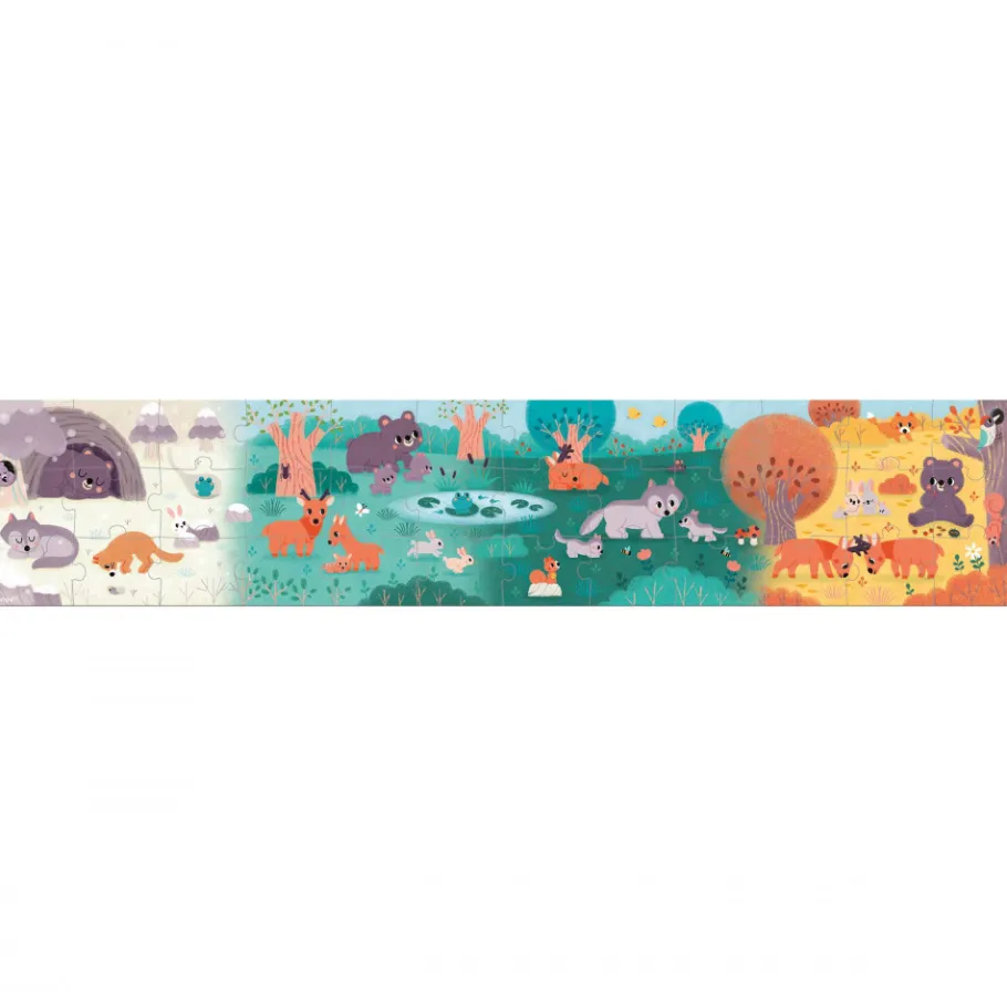Janod Puzzle Panoramique 4 Saisons 36 pièces - Partenariat WWF®* Puzzles 20 À 49 Pièces