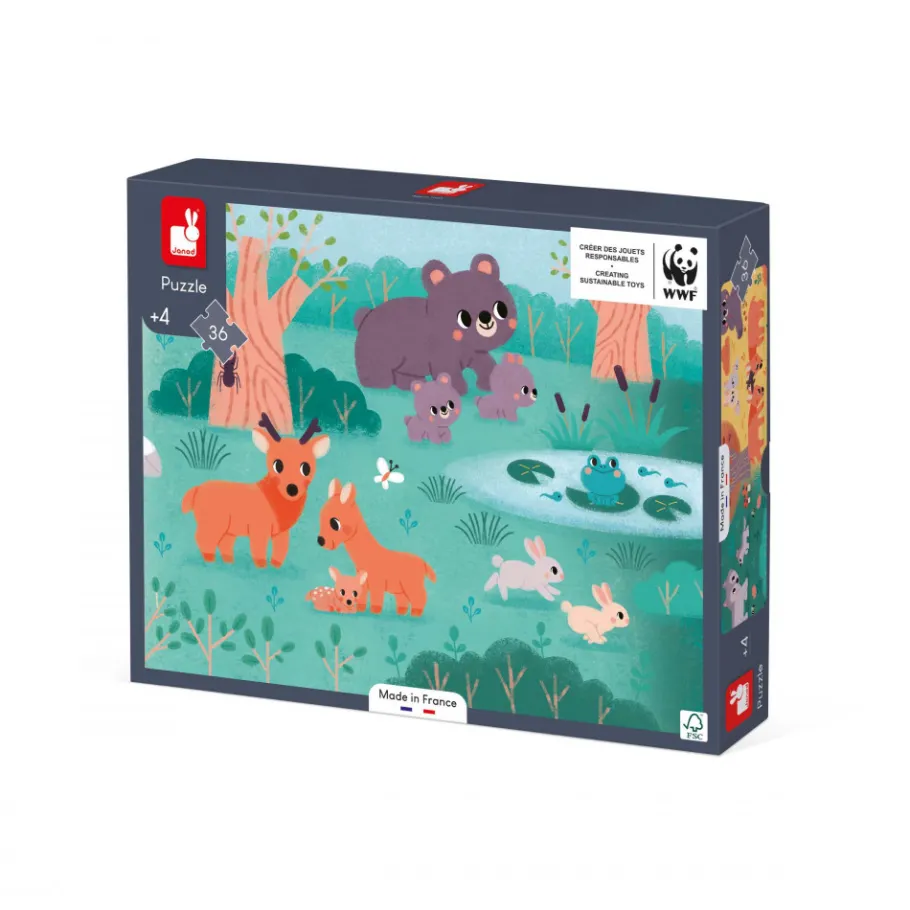 Janod Puzzle Panoramique 4 Saisons 36 pièces - Partenariat WWF®* Puzzles 20 À 49 Pièces
